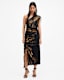 Laura Silk Blend One Shoulder Maxi Dress