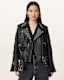 College Relaxed Fit Leather Biker Jacket