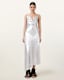 Alexia V-Neck Metallic Midi Slip Dress
