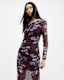 Eris One Shoulder Mesh Floral Midi Dress