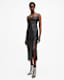 Norlene Scoop Neck Leather Midi Dress
