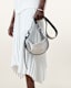 Half Moon Metallic Leather Crossbody Bag