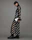 Juela Mesh Striped Sequin Midi Dress