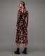 Hanna Funnel Neck Printed Midi Dress