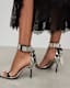 Noir Metallic Leather High Heel Sandals
