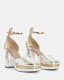 Tiffany Metallic Square Platform Heels