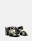 Camille Leather Buckle Strap Block Heels