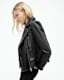 Cargo Distressed Leather Biker Jacket