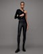 Stef One Sleeve Asymmetric Ribbed Top