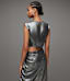 Carla Gathered Metallic Matching Co-Ord  large