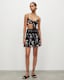 Riah Mia Floral Print Linen Mini Skirt