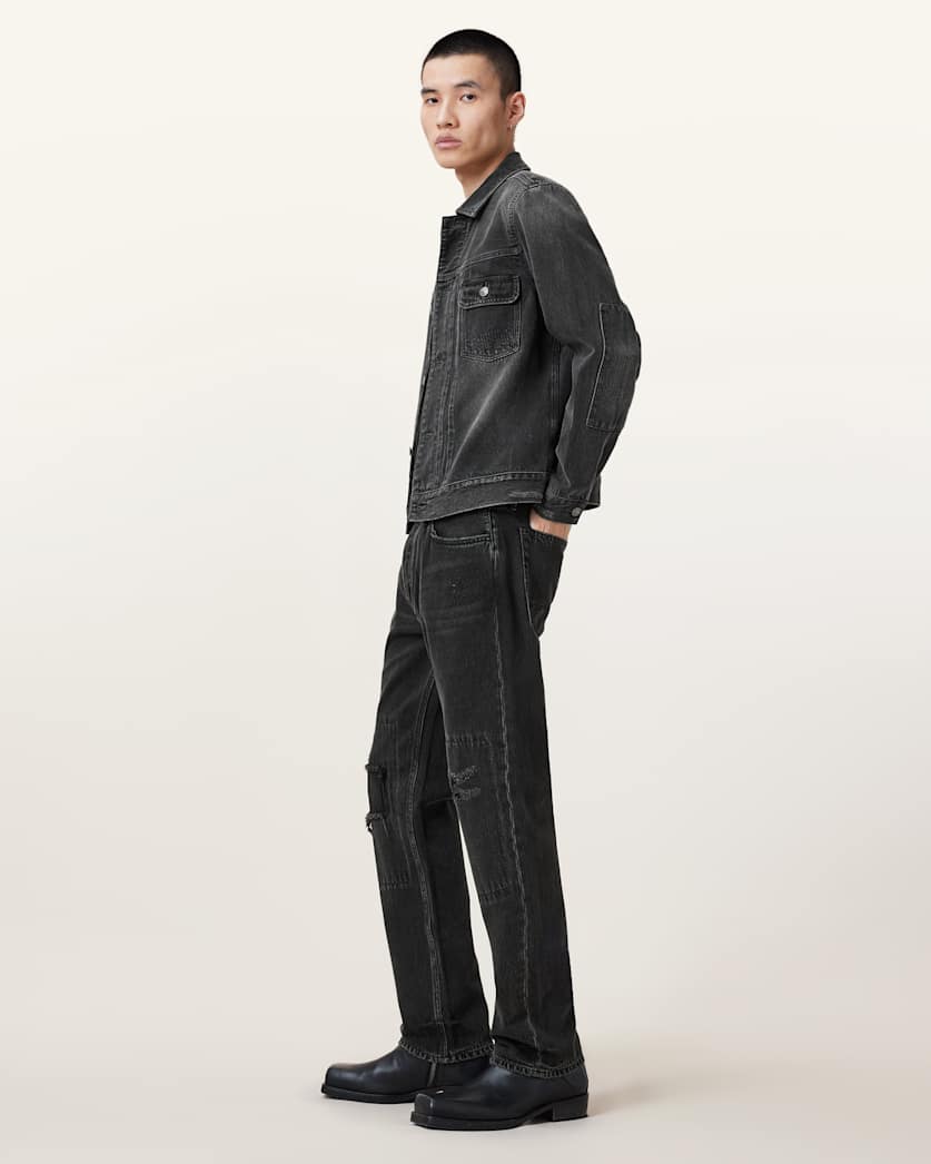 Reid Repair Distressed Straight Leg Jeans