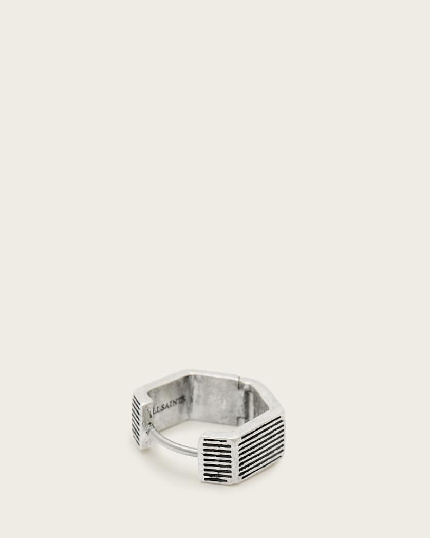 Danny Sterling Silver Hexagon Hoop Earring