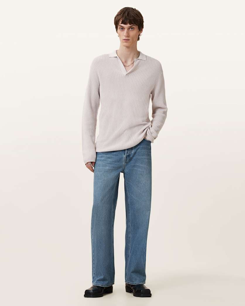 Thoma Long Sleeve Knitted Polo Shirt