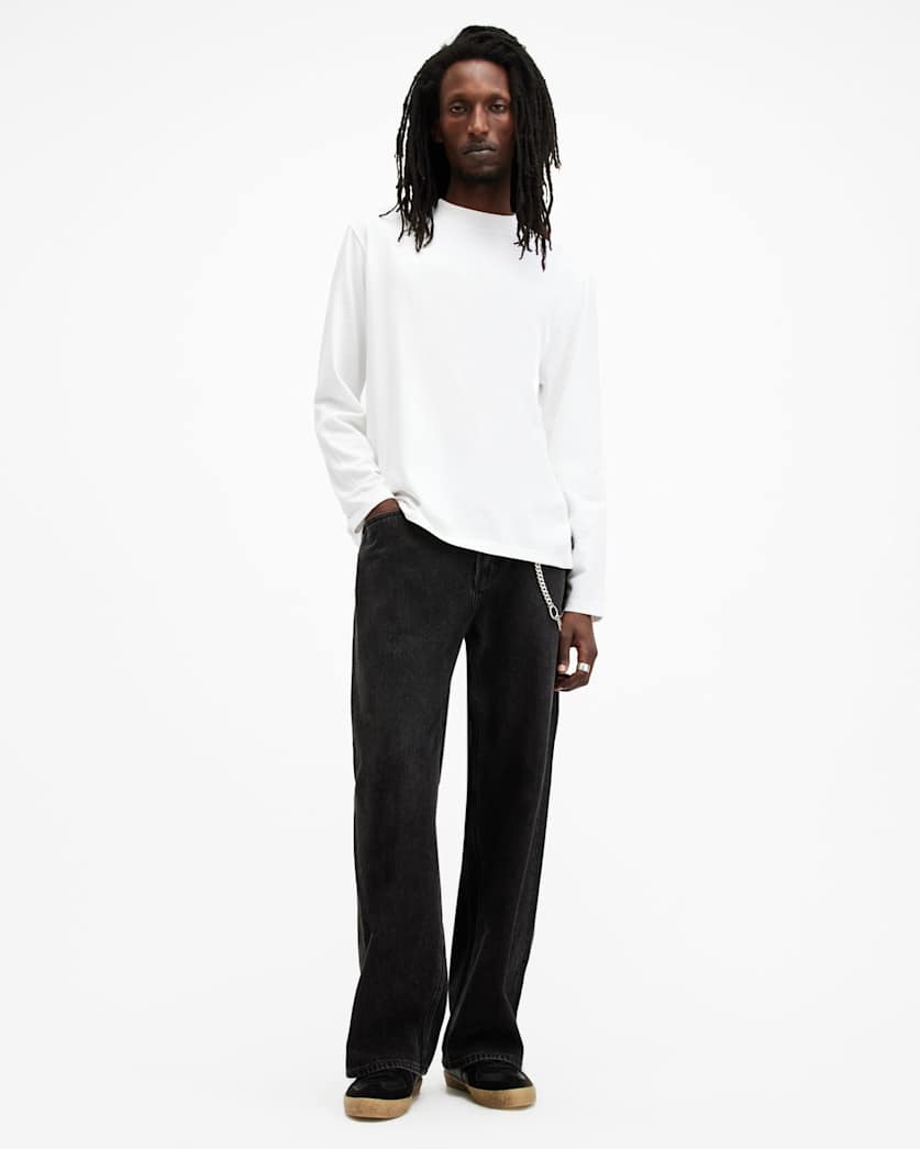 Nero Mock Neck Relaxed Fit T-Shirt