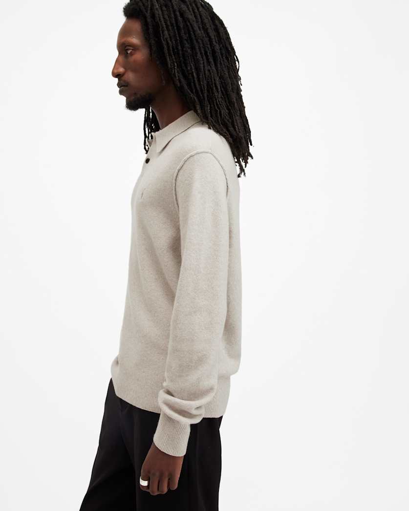 Statten Long Sleeve Ramskull Polo Jumper