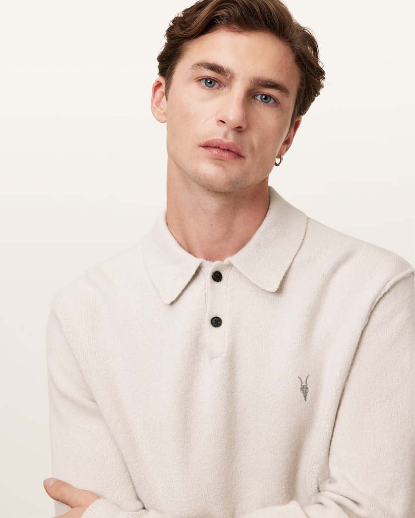 Statten Long Sleeve Ramskull Polo Jumper