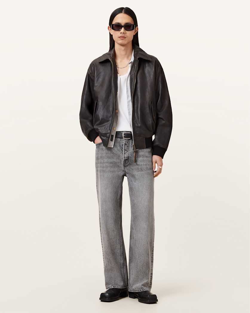 Marco Oversized Leather Bomber Jacket