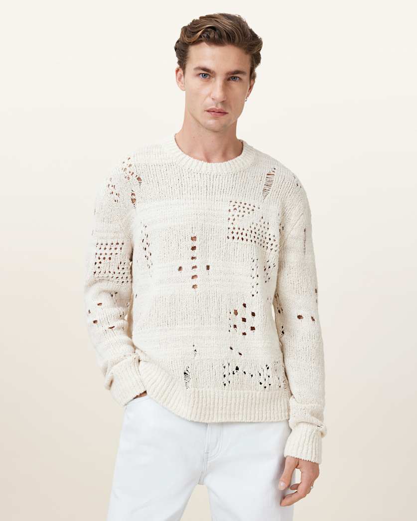 Harvey Distressed Crew Neck Jumper