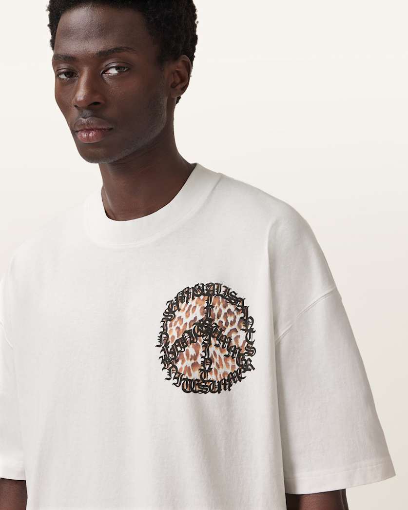 Incessant Leopard Logo Oversized T-Shirt