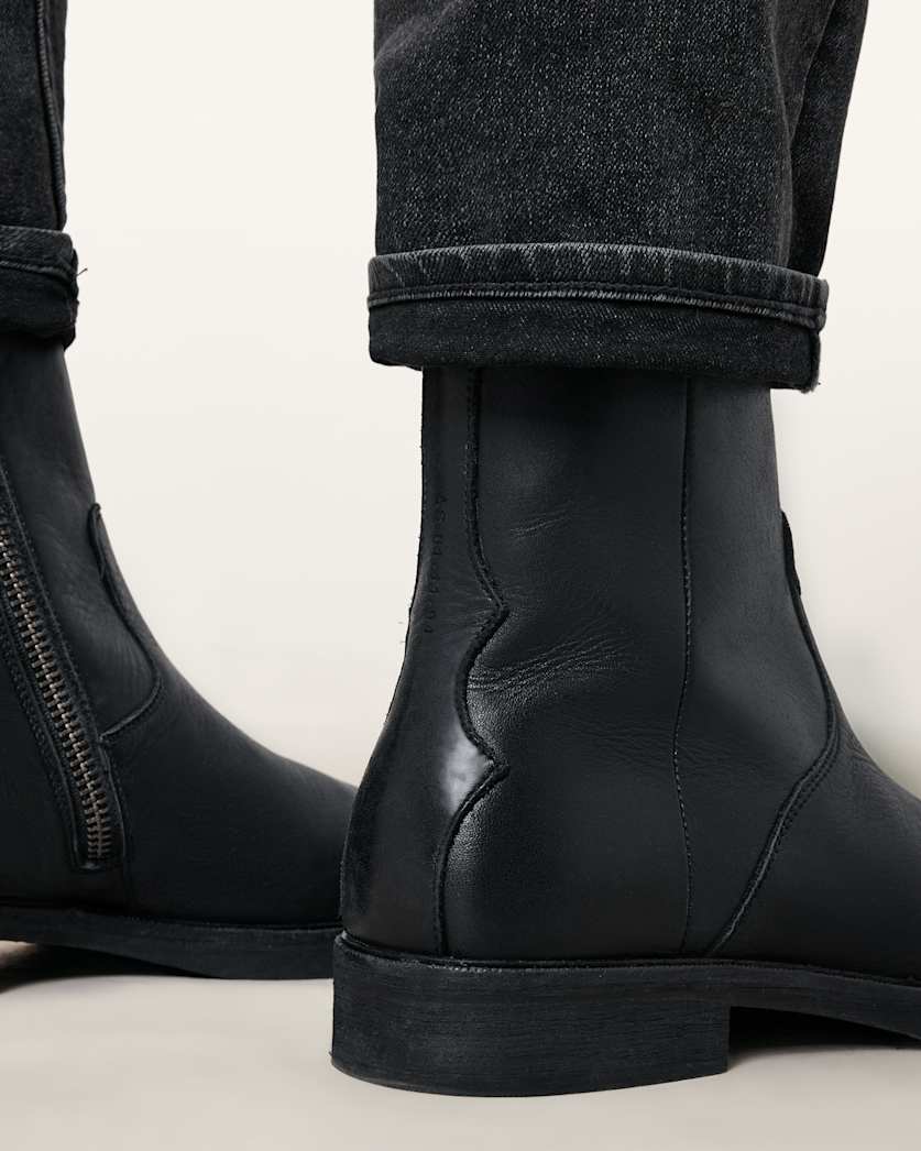 Lang Leather Zip Up Boots