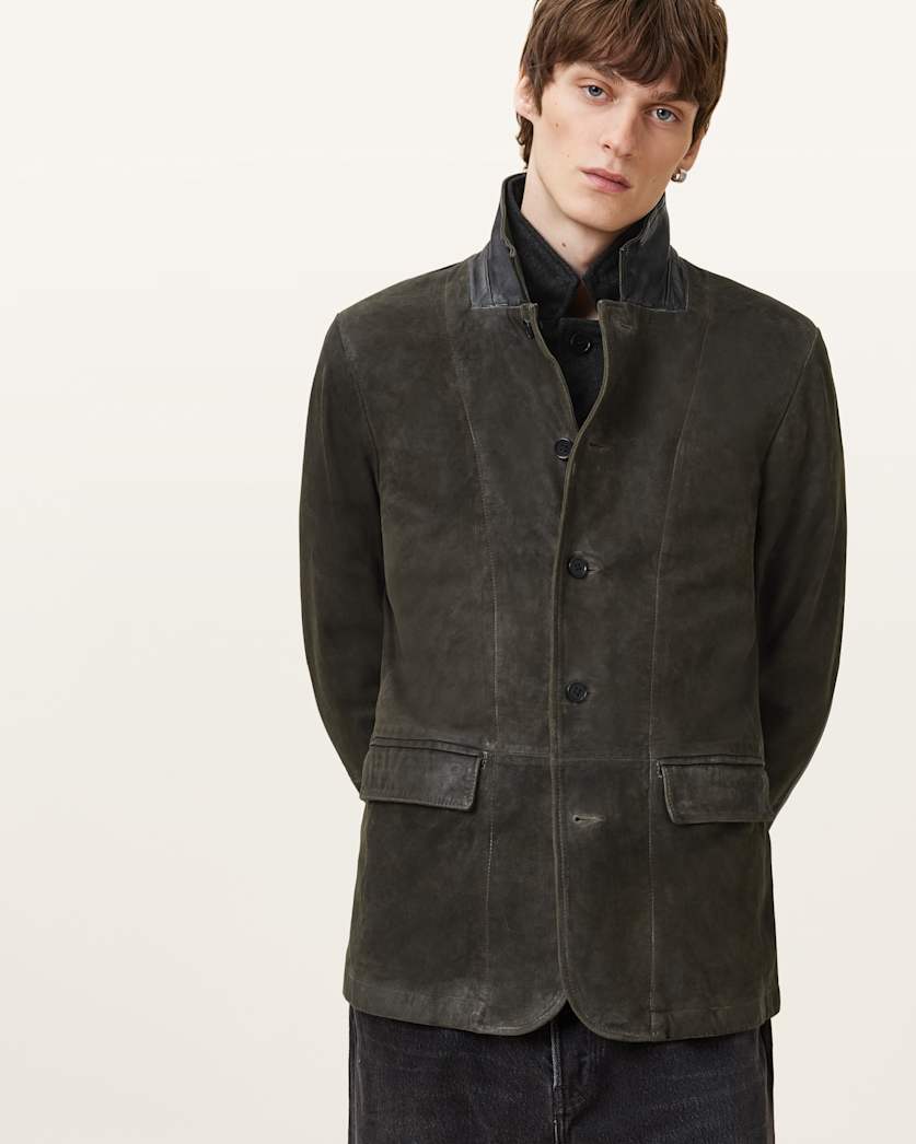 Survey Double Layered Leather Blazer