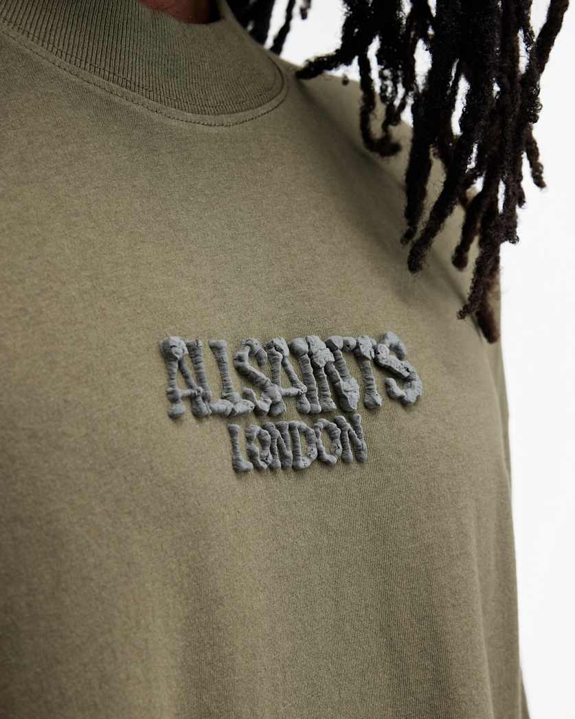 Bones Textured Logo Oversized T-Shirt
