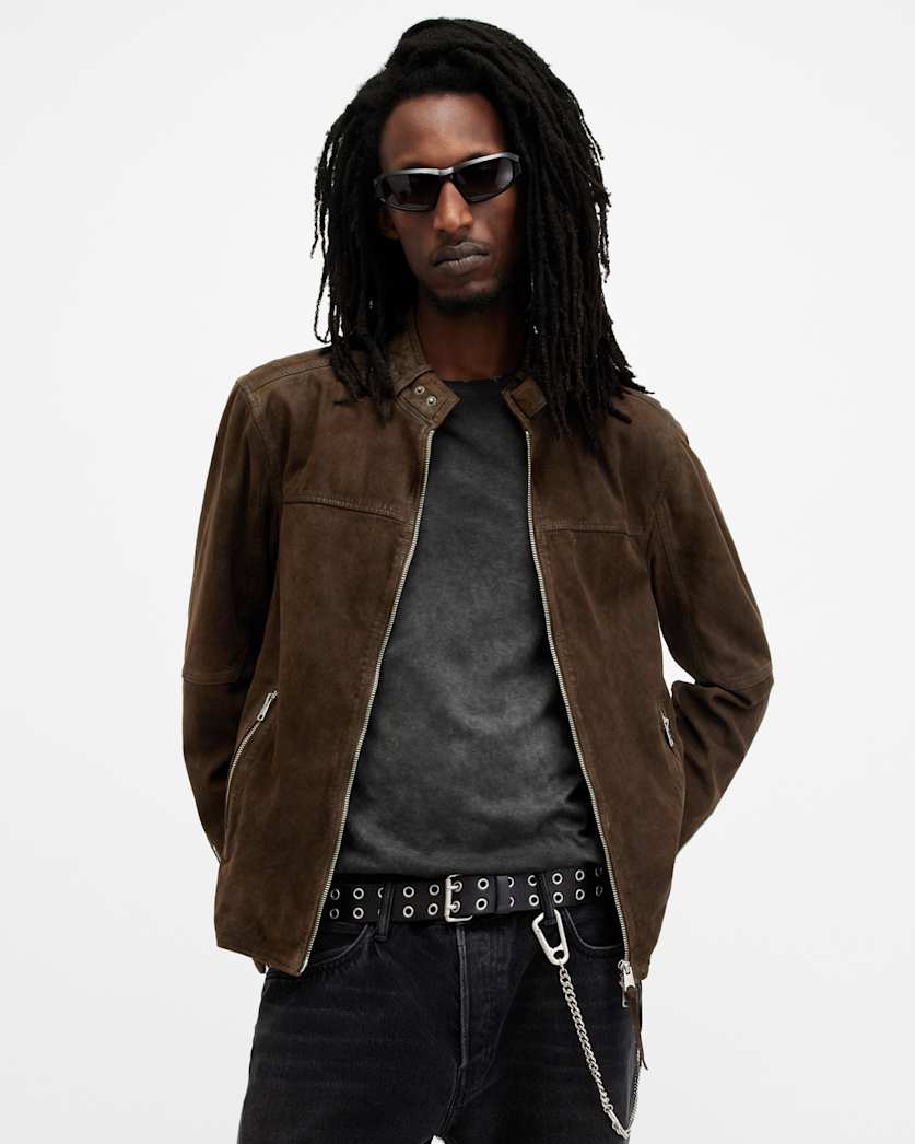 Cora Suede Snap Back Collar Jacket