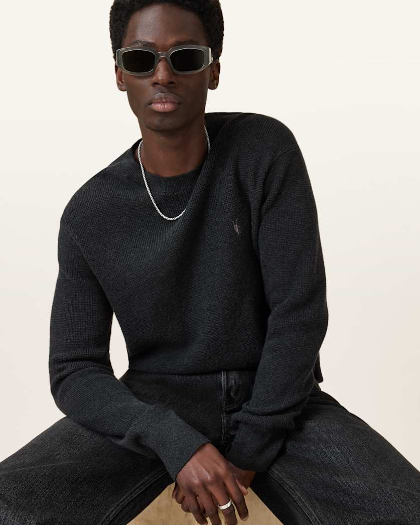 Aspen Waffle Texture Crew Neck Ramskull Jumper