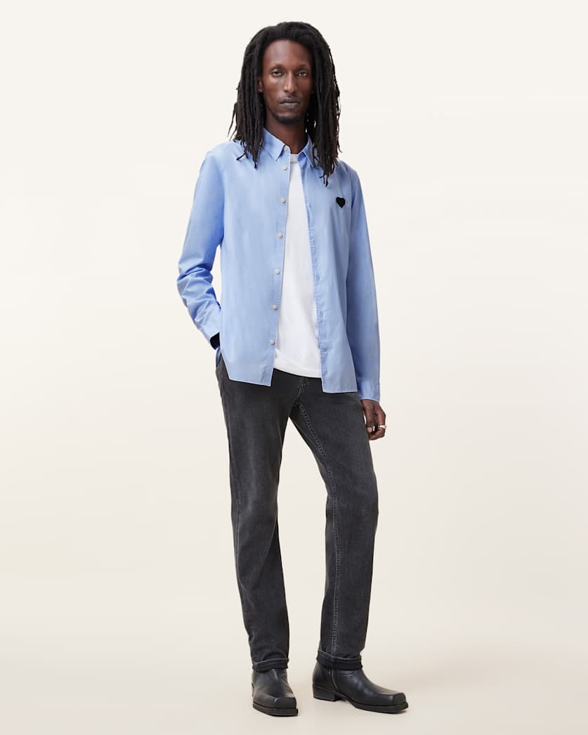 Amante Heart Embroidered Slim Fit Shirt