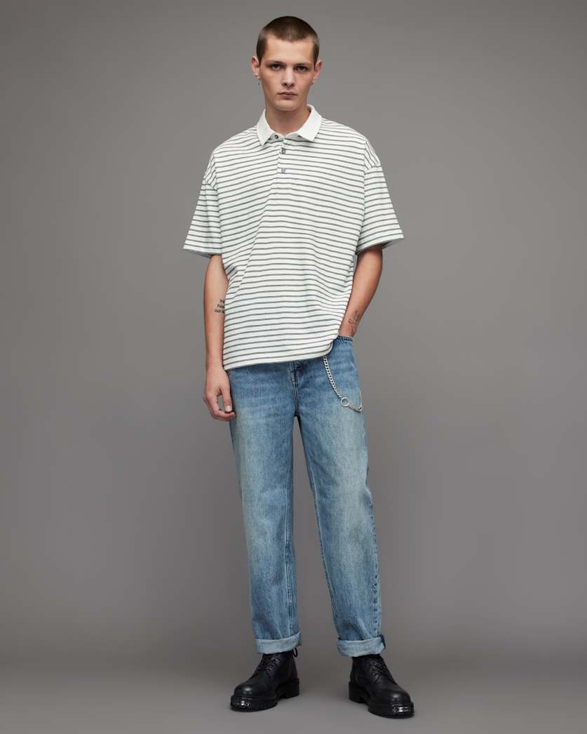 Ave Oversized Striped Polo Shirt