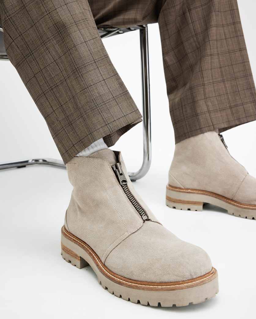 Master Suede Zip Up Boots