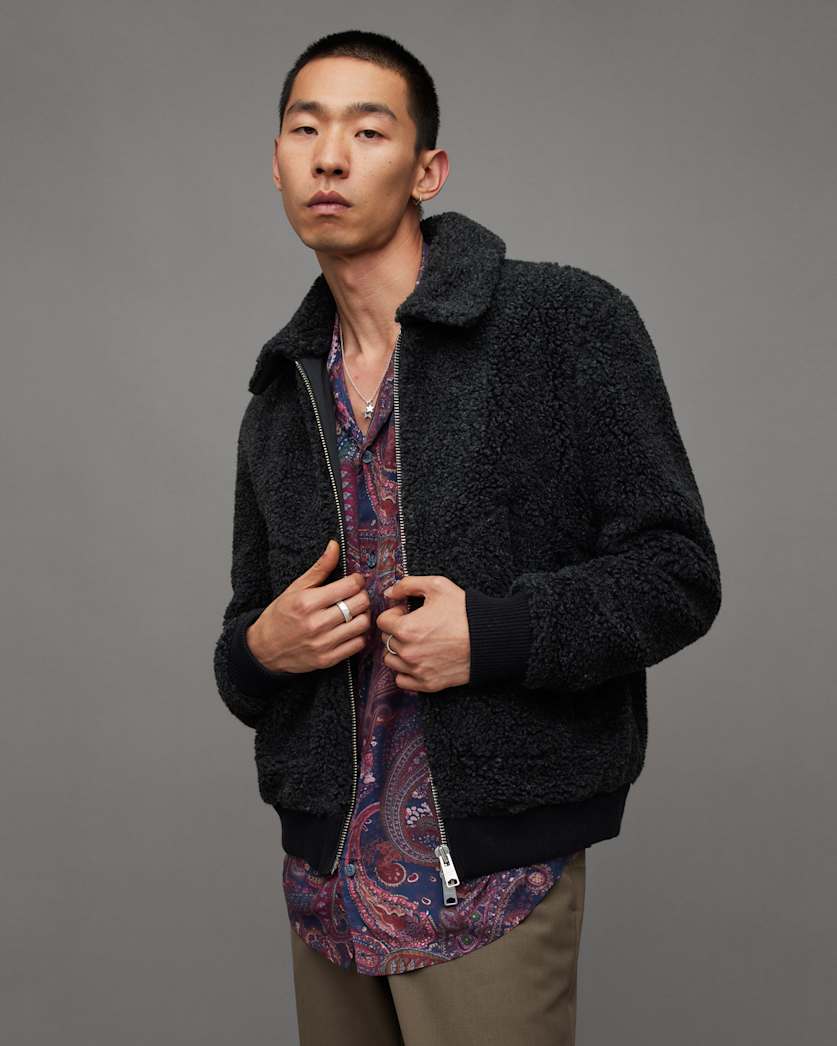 Buzz Teddy Textured Bomber Jacket