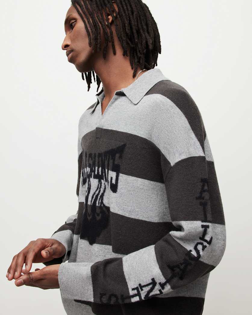 Racer Oversized Striped Polo Jumper