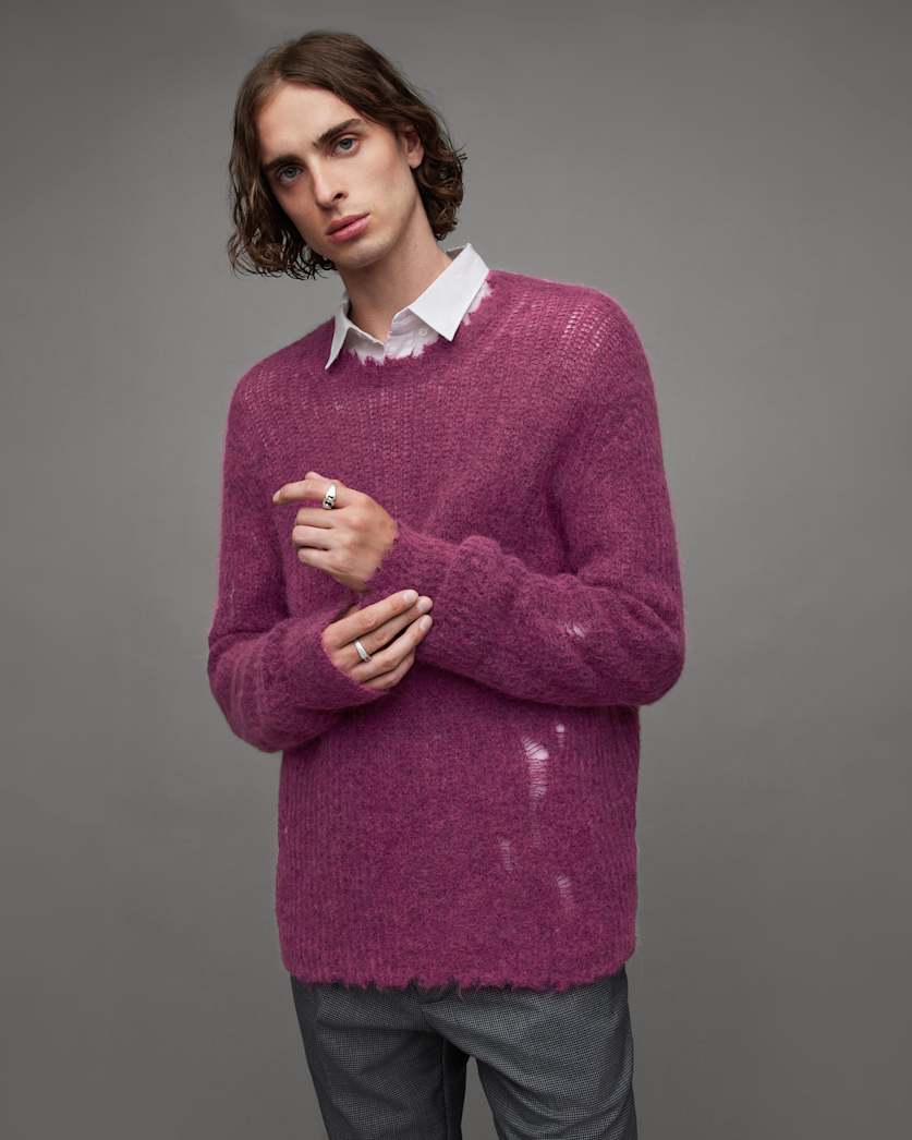 Bleaker Oversized Distressed Crew Jumper