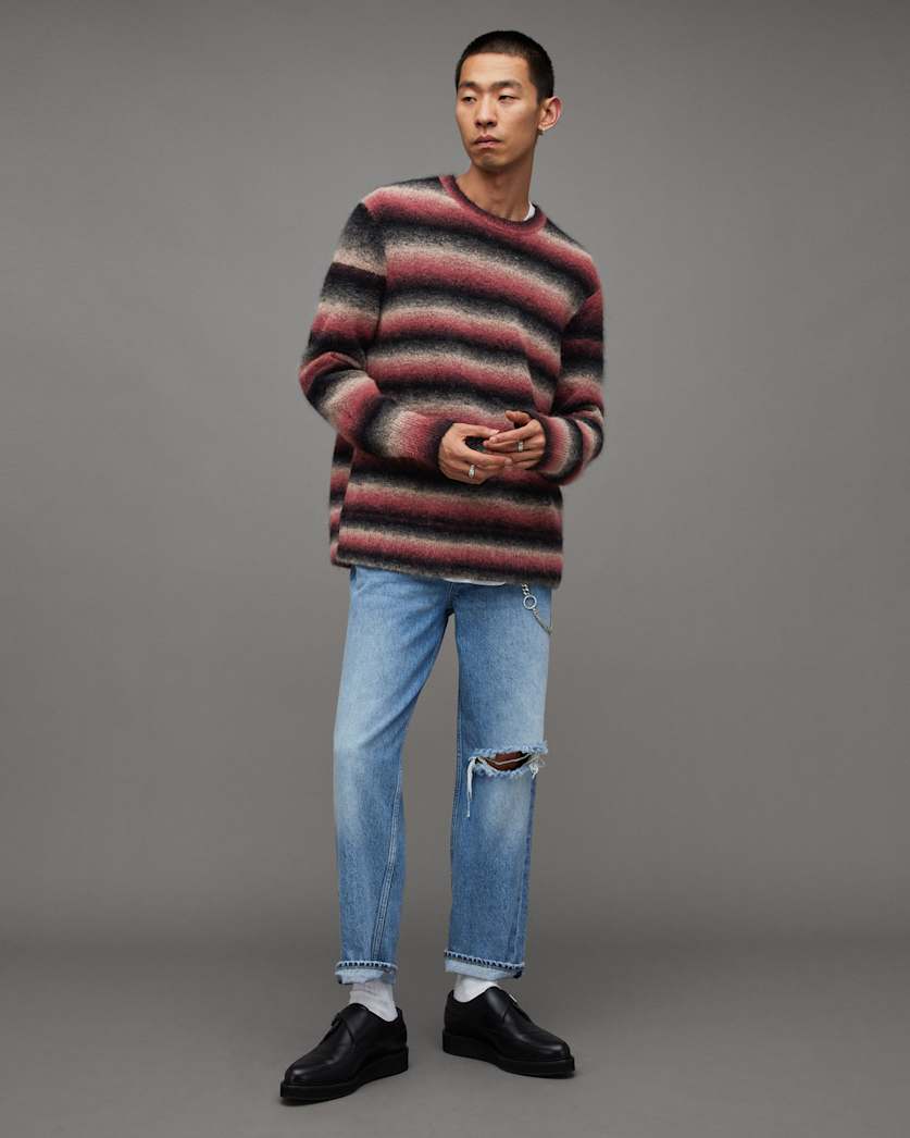 Aurora Fluffy Striped Relaxed Fit Jumper