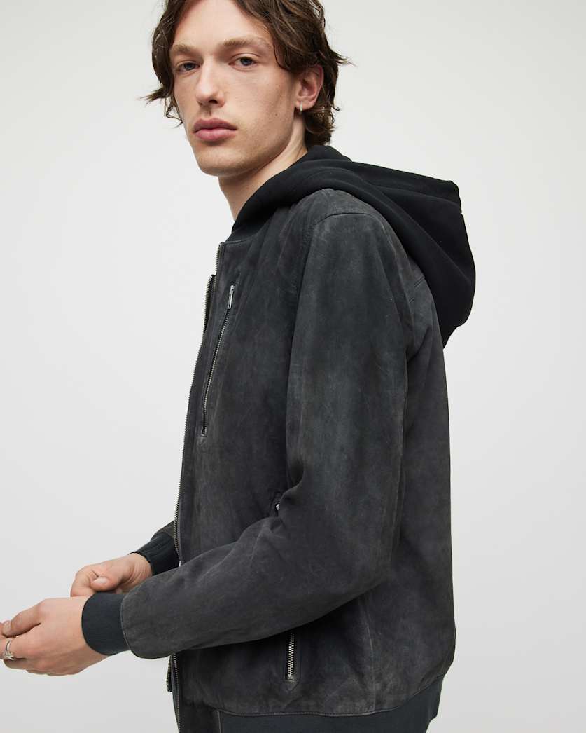 Troy Suede Bomber Jacket
