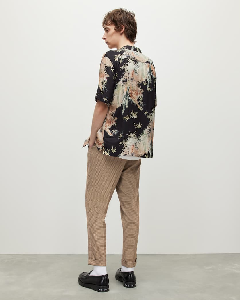 Tiber Cropped Checked Tapered Trousers