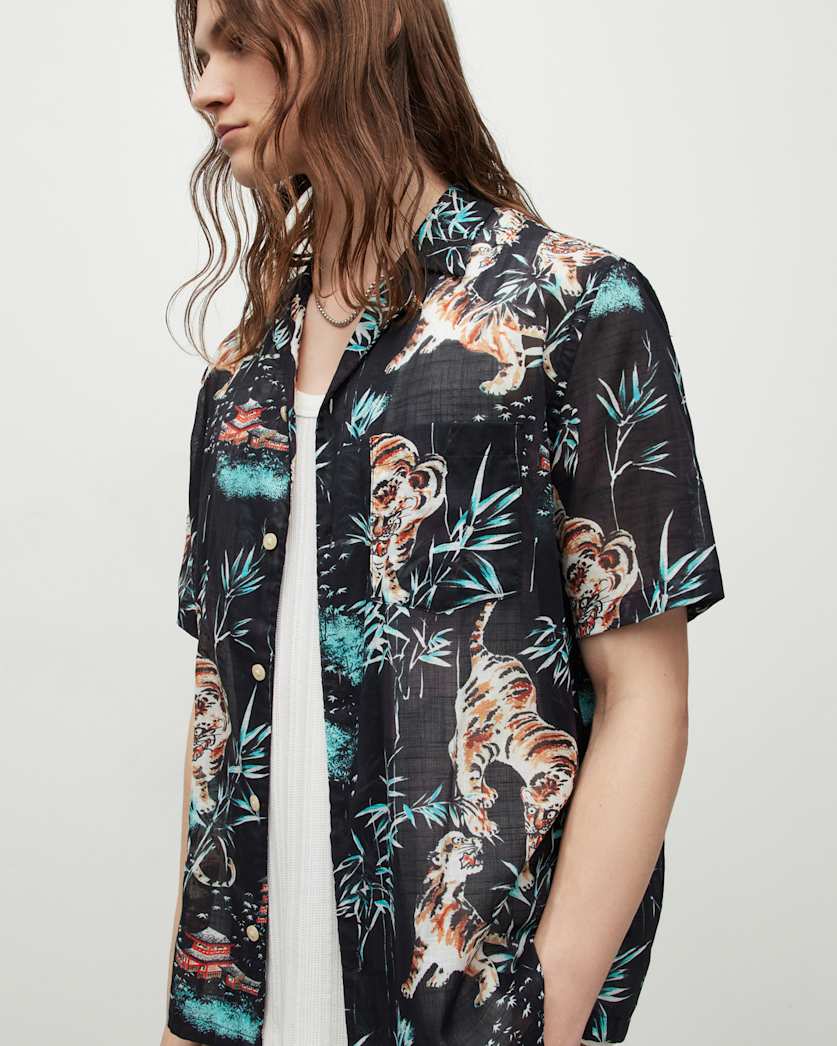 Tagise Tiger Print Short Sleeve Shirt