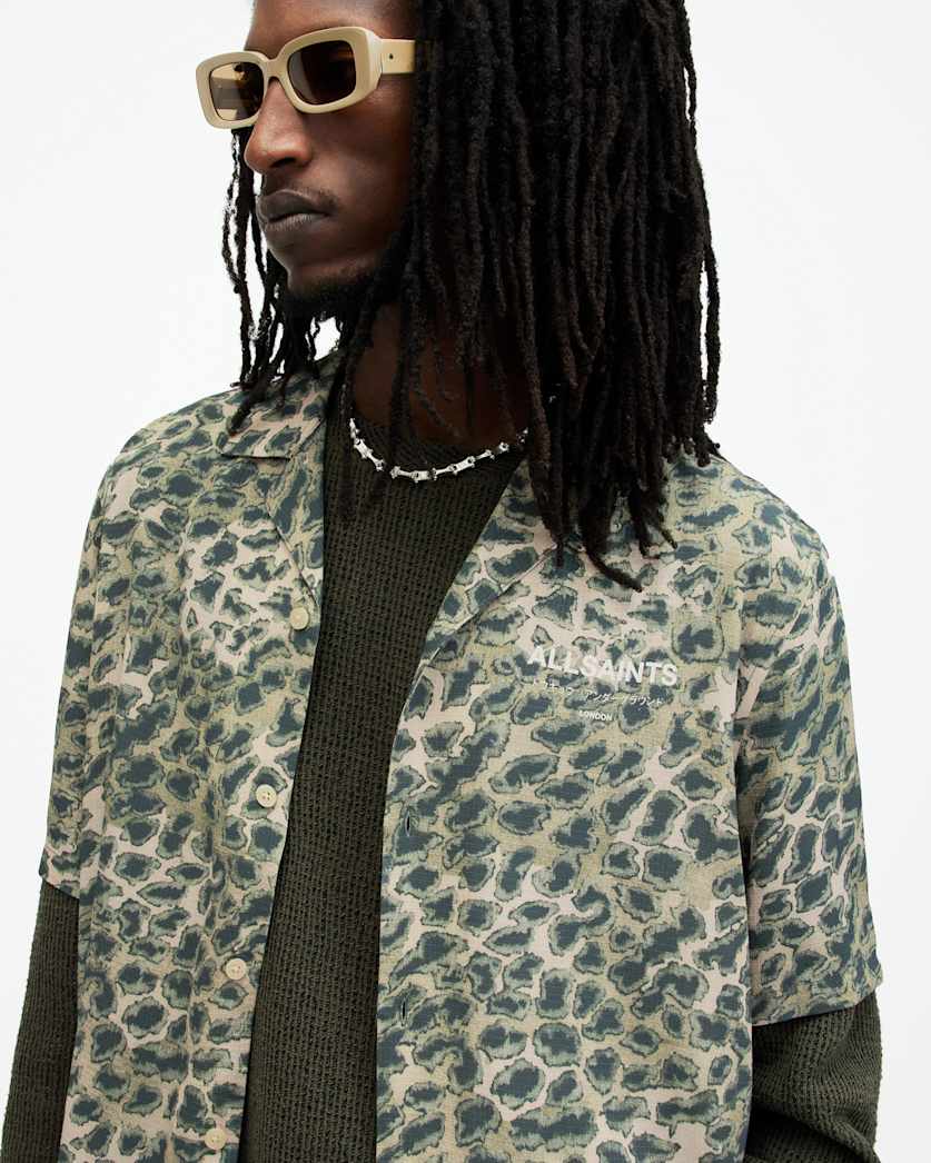 Underground Camouflage Print Logo Shirt