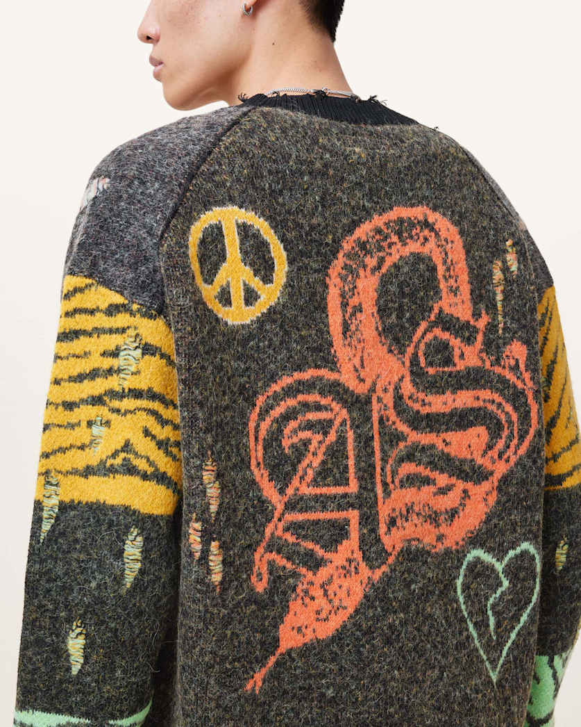 Akki Oversized Jacquard Cardigan