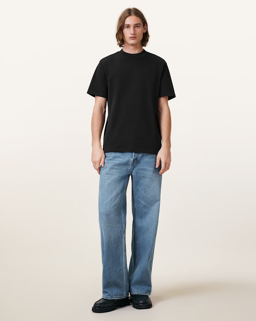 Nero Mock Neck Short Sleeve T-Shirt