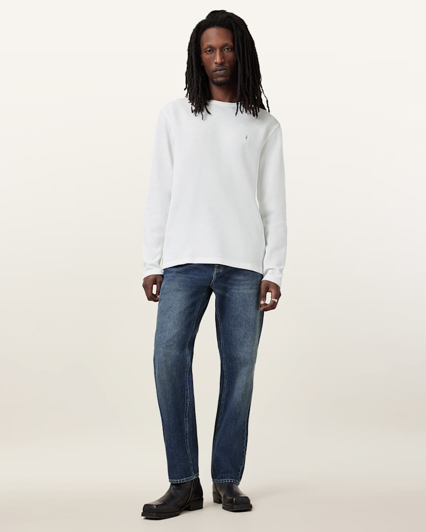Ellis Waffle Texture Long Sleeve Crew