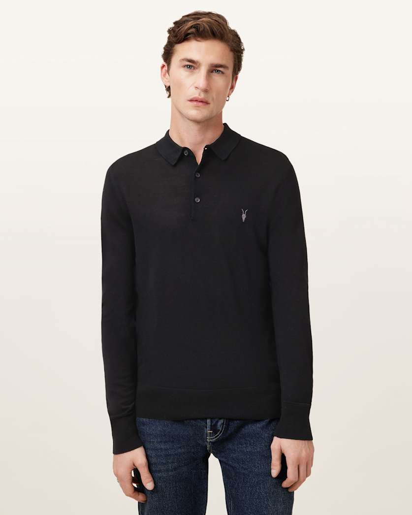 Mode Merino Long Sleeve Ramskull Polo Shirt