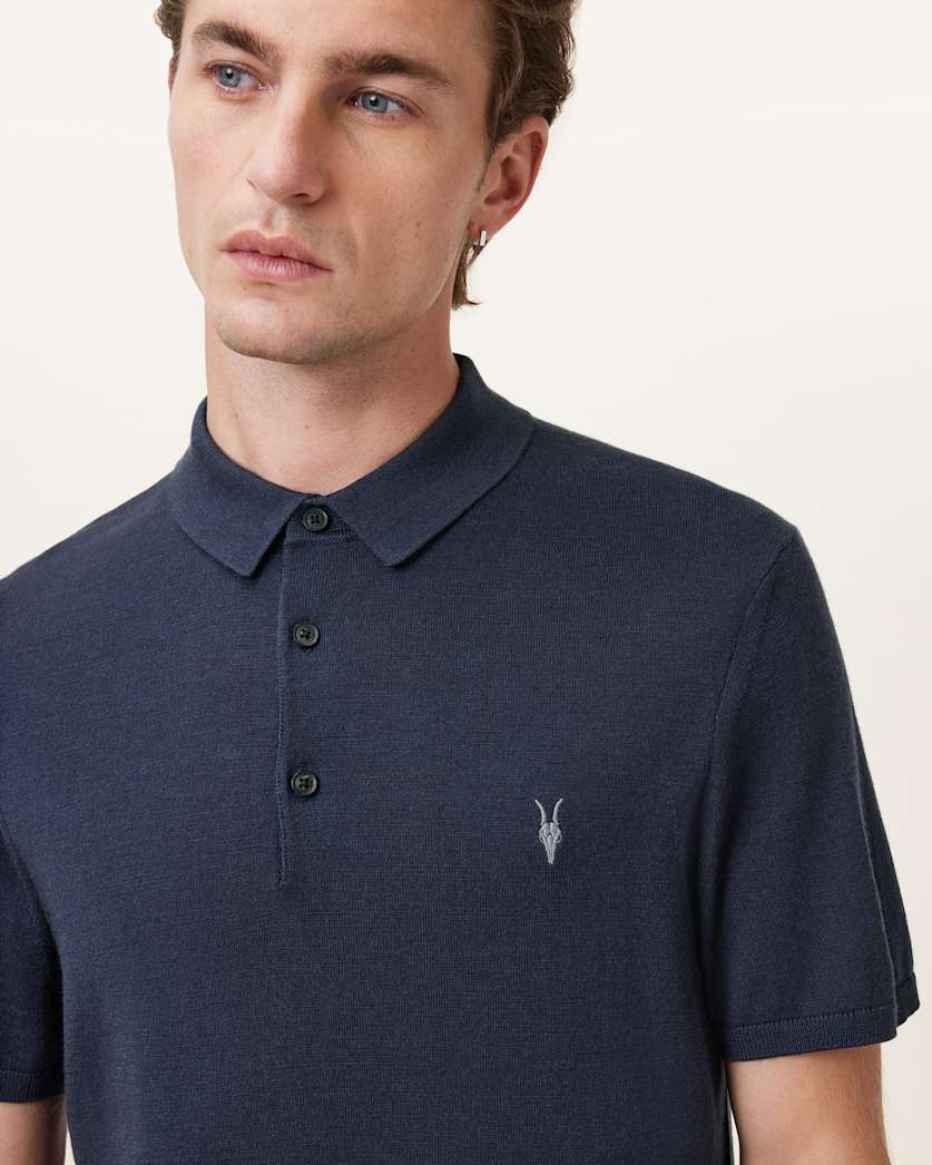Mode Merino Short Sleeve Ramskull Polo Shirt
