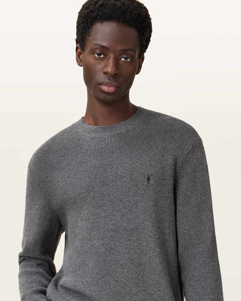 Aspen Waffle Texture Crew Neck Ramskull Jumper