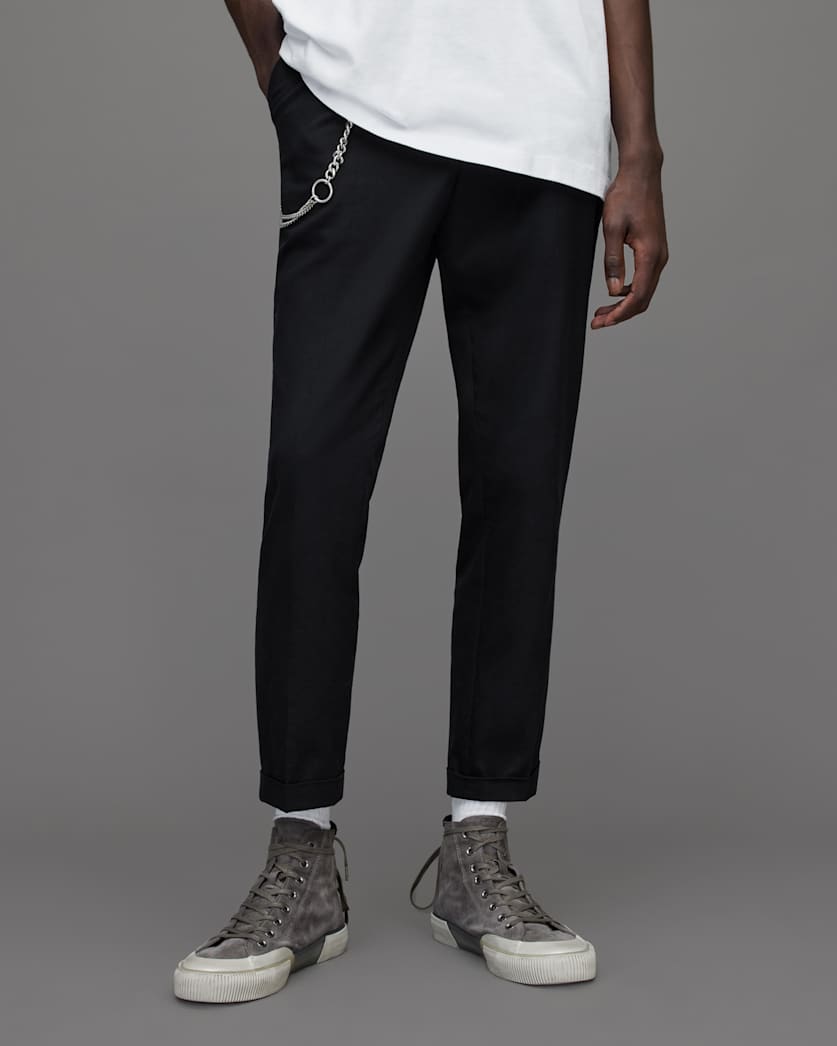 Tallis Slim Fit Cropped Tapered Trousers