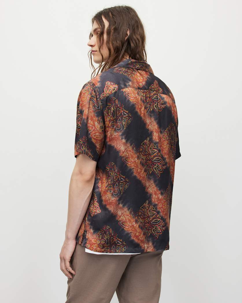 Zipo Camp Collar Tie Dye Relaxed Shirt