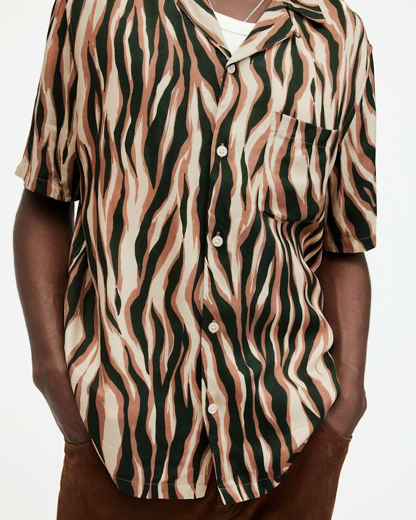 Fired Abstract Print Relaxed Fit Shirt