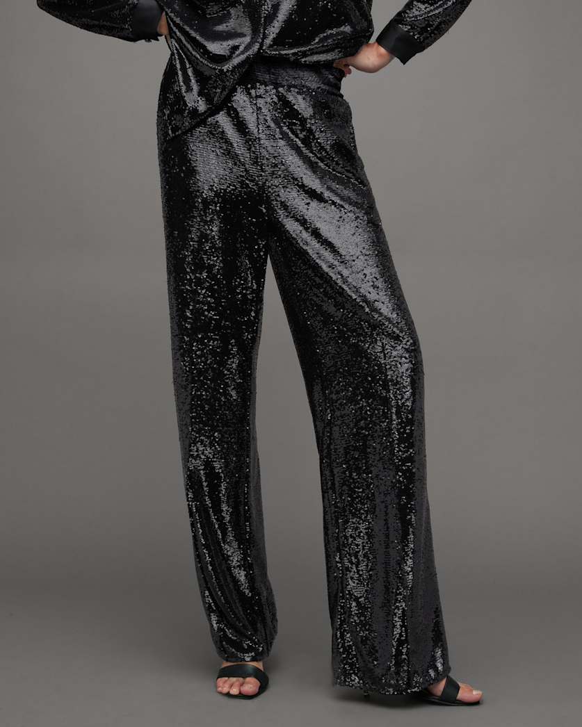Charli Sequin Wide Leg Trousers